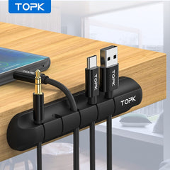 Silicone Cable Organizer – USB Cord Winder & Desktop Wire Clips