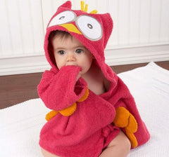 Cartoon Animal Baby Hooded Bathrobe – Soft Cotton Towel for 0-3 Years