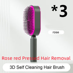 Self-Cleaning Hair Brush – Anti-Static Scalp Massage Detangling Comb