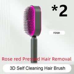 Self-Cleaning Hair Brush – Anti-Static Scalp Massage Detangling Comb