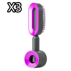 Self-Cleaning Hair Brush – Anti-Static Scalp Massage Detangling Comb