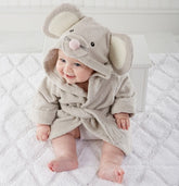 Cartoon Animal Baby Hooded Bathrobe – Soft Cotton Towel for 0-3 Years