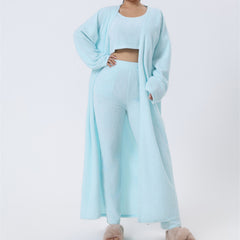 Cozy 3-Piece Pajama Set – Warm Loungewear for Women