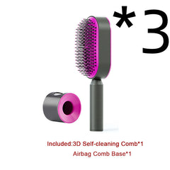 Self-Cleaning Hair Brush – Anti-Static Scalp Massage Detangling Comb