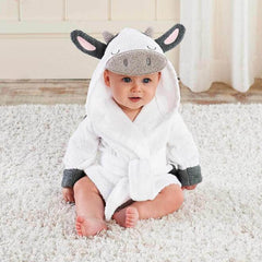 Cartoon Animal Baby Hooded Bathrobe – Soft Cotton Towel for 0-3 Years