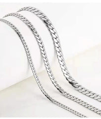 1pc 6 mm Men 925 sterling silver Cuban Link Chain Bracelet Necklace Fashion Hip Hop Chain Necklace Male Jewelry gift