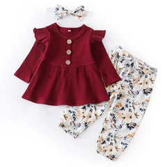 3Pcs Autumn Baby Girl Clothes Sets