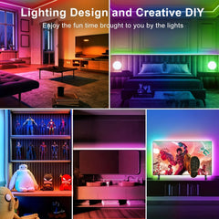 Smart LED Light Strip for Bedroom - 3ft to 100ft, Color Change, Support APP and Remote Control, USB Power Supply, Perfect Home P