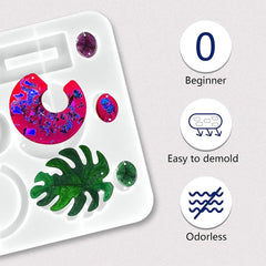 DIY Epoxy Resin Kit for Beginners with Silicone Molds Pigment Glitters Jewelry Pendant Earrings Keychain Making Accessories