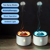 Creative Ultrasonic Essential Oil Humidifier – Flame & Jellyfish Diffuser