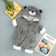 Baby Cotton Onesie – Soft Hooded Winter Romper for Infants 0-2 Years