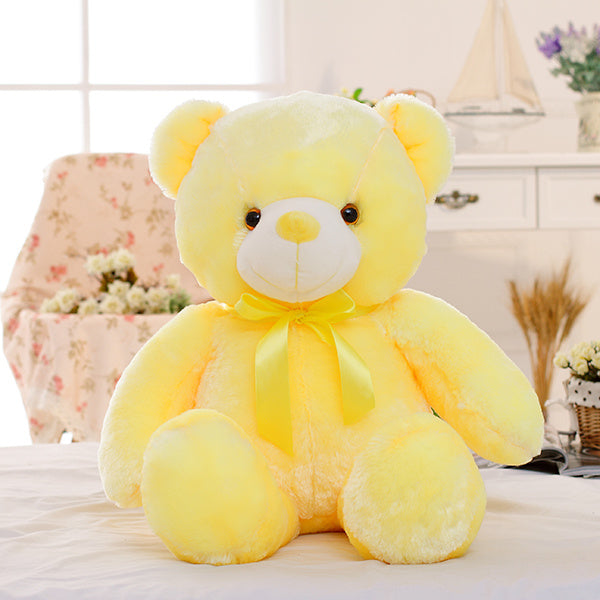 LED Teddy Bear Plush Toy – Colorful Light-Up Kids Gift Pillow