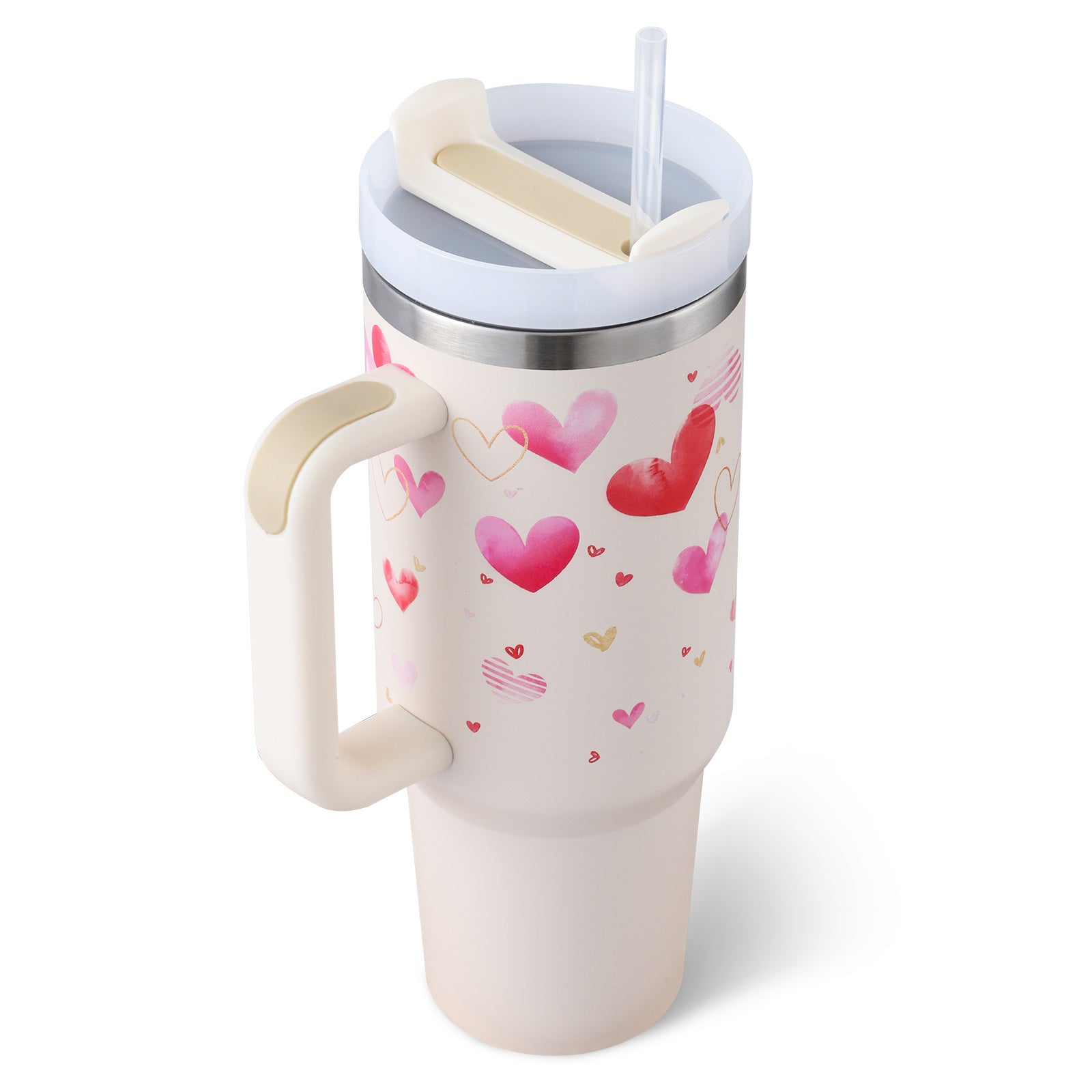 40oz Insulated Tumbler with Handle – Spill-Proof Stainless Steel Cup
