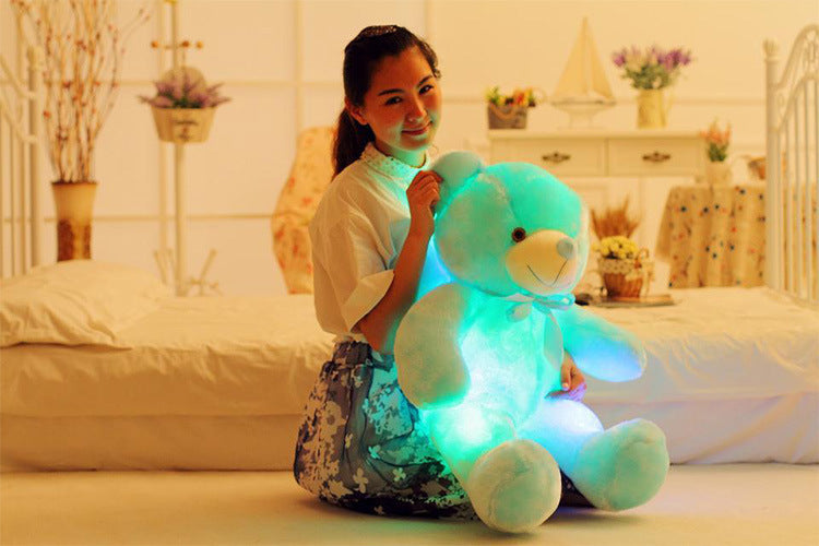 LED Teddy Bear Plush Toy – Colorful Light-Up Kids Gift Pillow