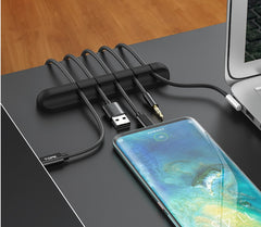 Silicone Cable Organizer – USB Cord Winder & Desktop Wire Clips