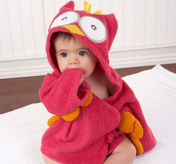 Cartoon Animal Baby Hooded Bathrobe – Soft Cotton Towel for 0-3 Years