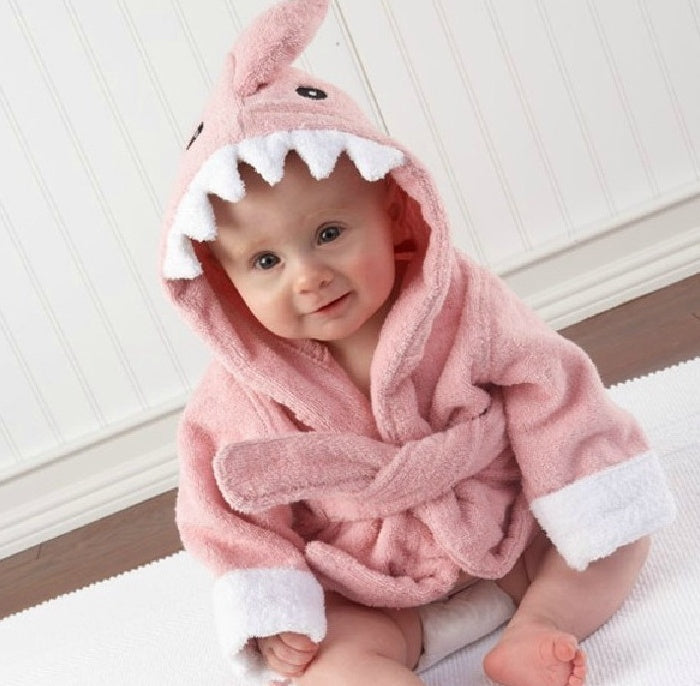 Cartoon Animal Baby Hooded Bathrobe – Soft Cotton Towel for 0-3 Years