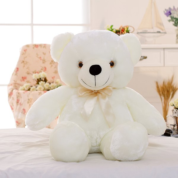 LED Teddy Bear Plush Toy – Colorful Light-Up Kids Gift Pillow