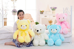 LED Teddy Bear Plush Toy – Colorful Light-Up Kids Gift Pillow