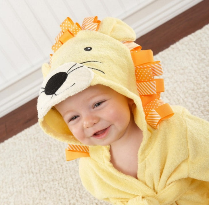 Cartoon Animal Baby Hooded Bathrobe – Soft Cotton Towel for 0-3 Years