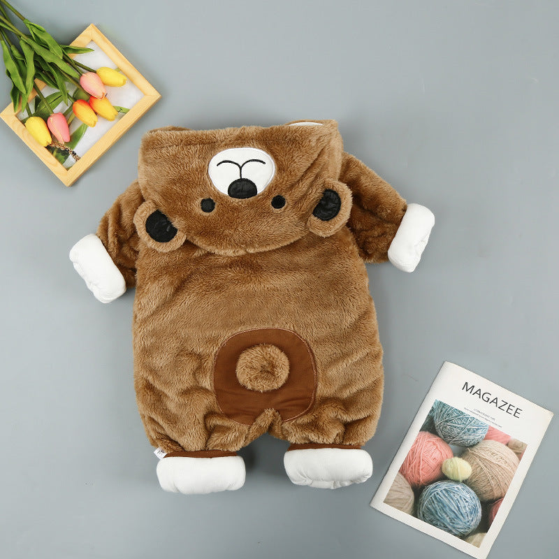 Baby Cotton Onesie – Soft Hooded Winter Romper for Infants 0-2 Years