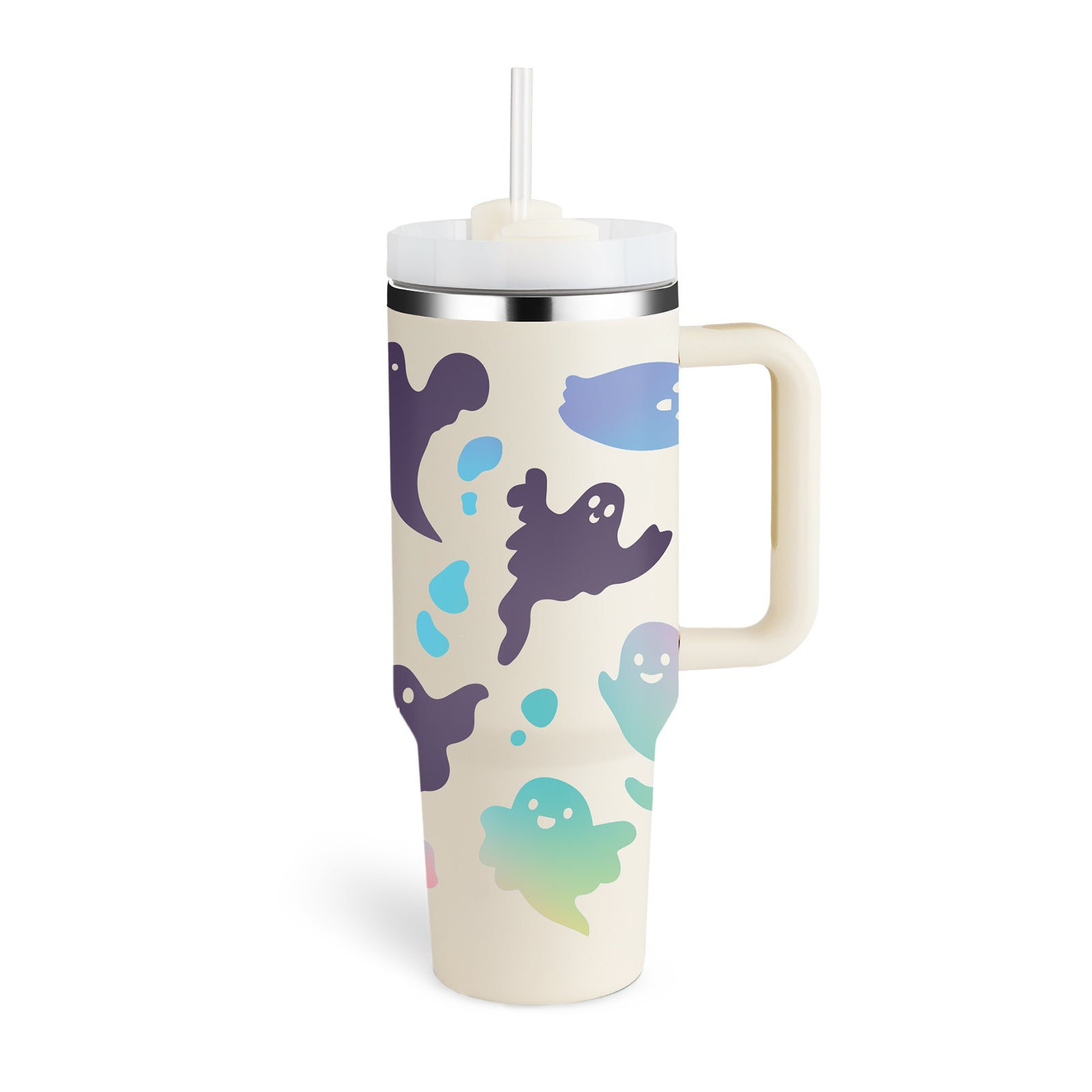 40oz Insulated Tumbler with Handle – Spill-Proof Stainless Steel Cup