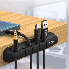 Silicone Cable Organizer – USB Cord Winder & Desktop Wire Clips
