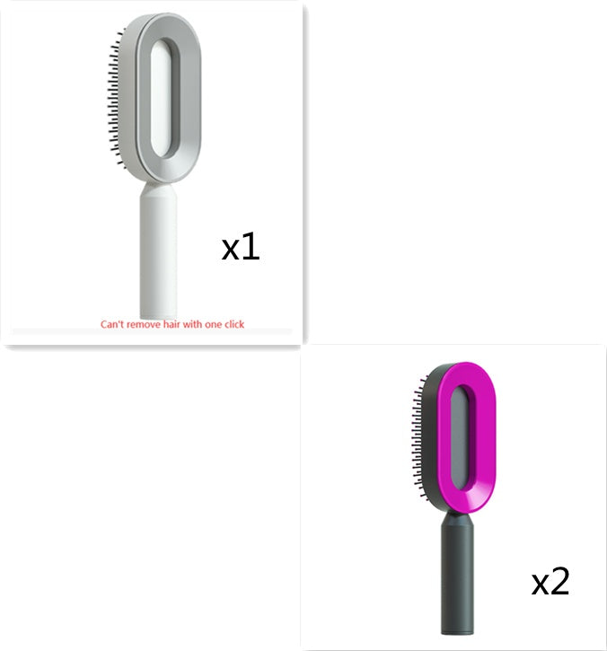 Self-Cleaning Hair Brush – Anti-Static Scalp Massage Detangling Comb