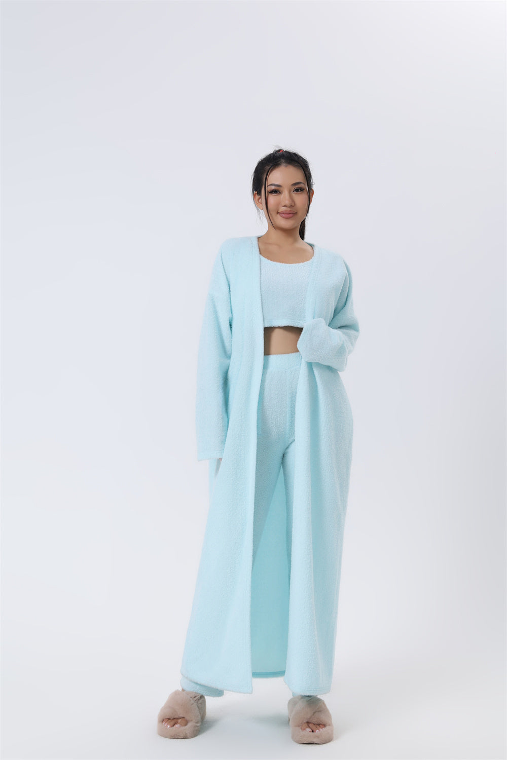 Cozy 3-Piece Pajama Set – Warm Loungewear for Women