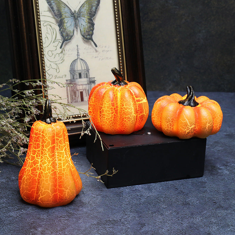 Halloween Pumpkin Lantern – LED Candle Resin Decorative Light