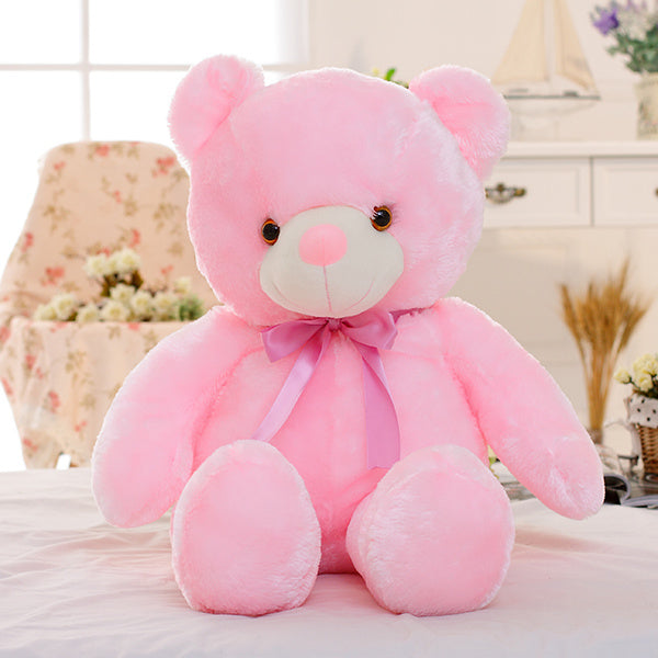 LED Teddy Bear Plush Toy – Colorful Light-Up Kids Gift Pillow