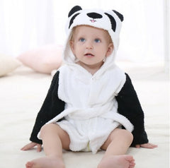 Cartoon Animal Baby Hooded Bathrobe – Soft Cotton Towel for 0-3 Years
