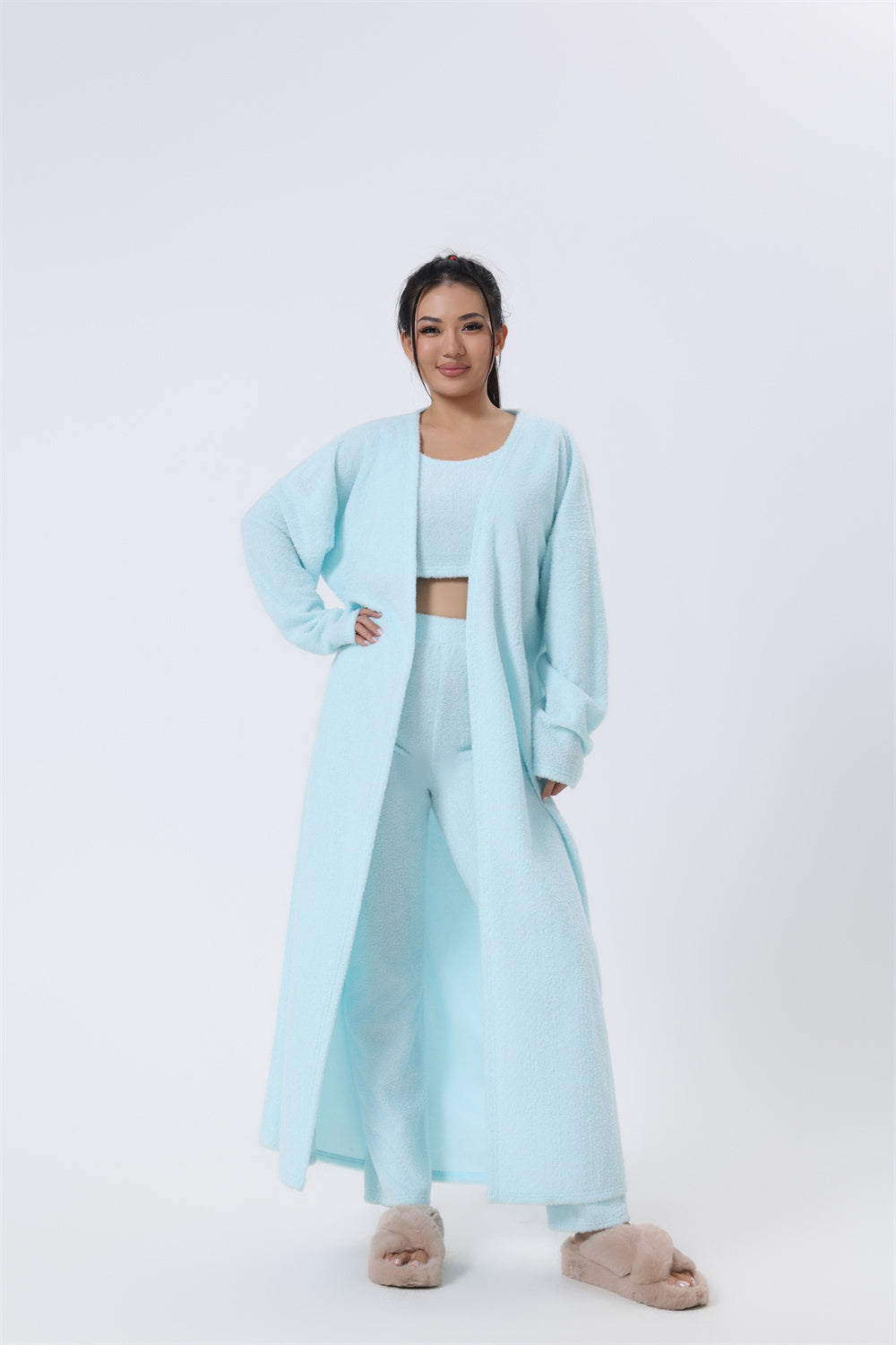Cozy 3-Piece Pajama Set – Warm Loungewear for Women