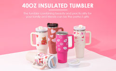 40oz Insulated Tumbler with Handle – Spill-Proof Stainless Steel Cup