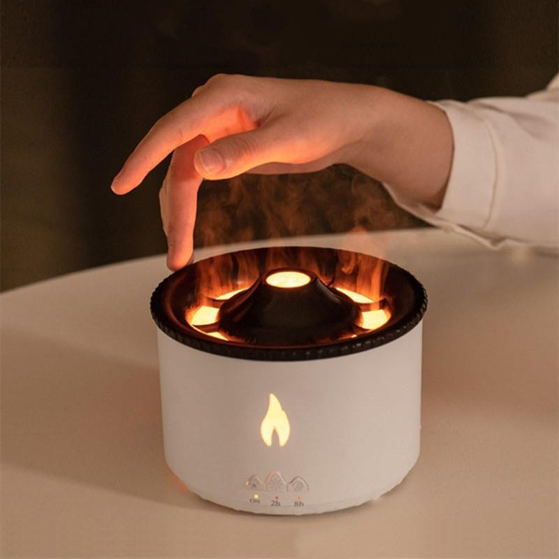 Creative Ultrasonic Essential Oil Humidifier – Flame & Jellyfish Diffuser