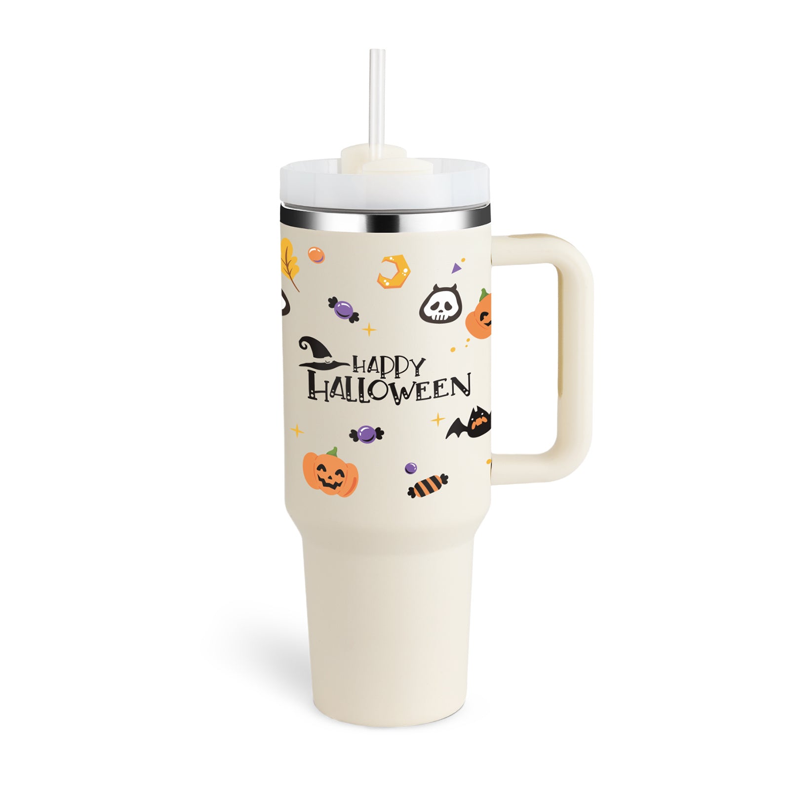 40oz Insulated Tumbler with Handle – Spill-Proof Stainless Steel Cup
