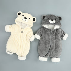 Baby Cotton Onesie – Soft Hooded Winter Romper for Infants 0-2 Years