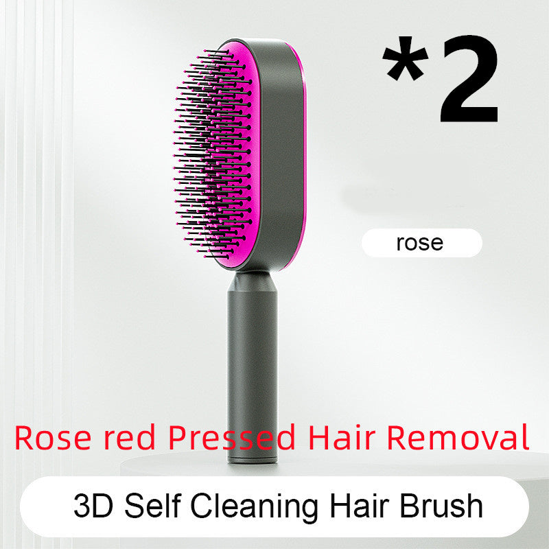 Self-Cleaning Hair Brush – Anti-Static Scalp Massage Detangling Comb