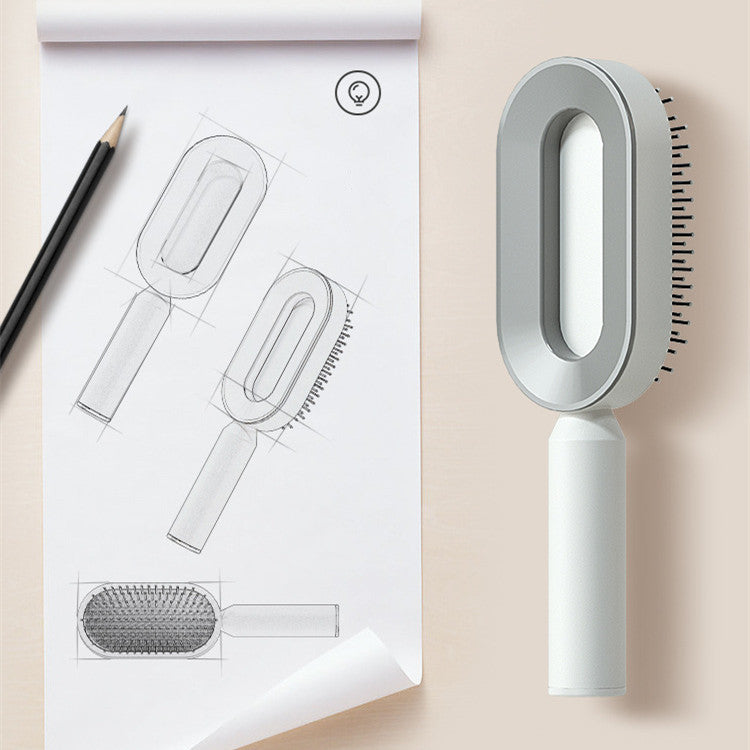 Self-Cleaning Hair Brush – Anti-Static Scalp Massage Detangling Comb