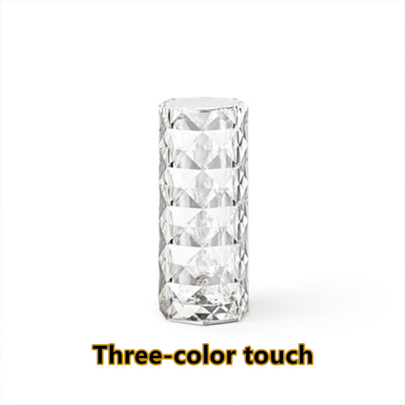 Crystal Touch Lamp – USB Rechargeable LED Night Light with 16 Colors
