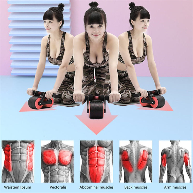 Double Wheel Ab Roller – Automatic Rebound Abdominal Fitness Trainer