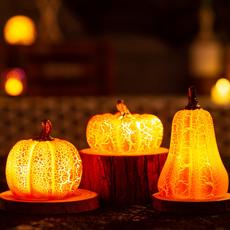 Halloween Pumpkin Lantern – LED Candle Resin Decorative Light