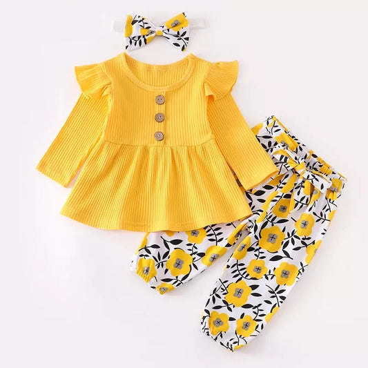 3Pcs Autumn Baby Girl Clothes Sets