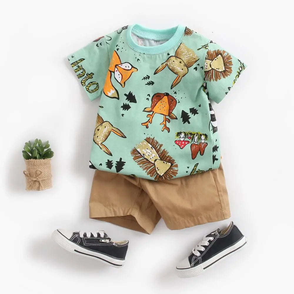 Salutes Cartoon Boys Clothing Sets