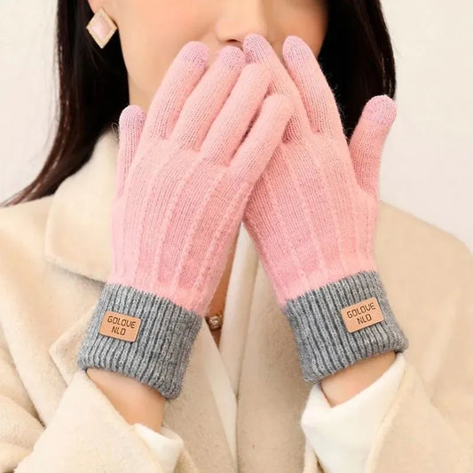 women's knitted touch screen gloves