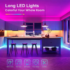 Smart LED Light Strip for Bedroom - 3ft to 100ft, Color Change, Support APP and Remote Control, USB Power Supply, Perfect Home P