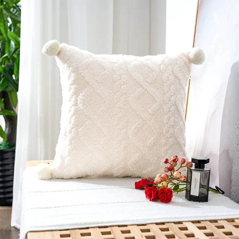 Fluffy Soft Throw Pillow cover For Sofa