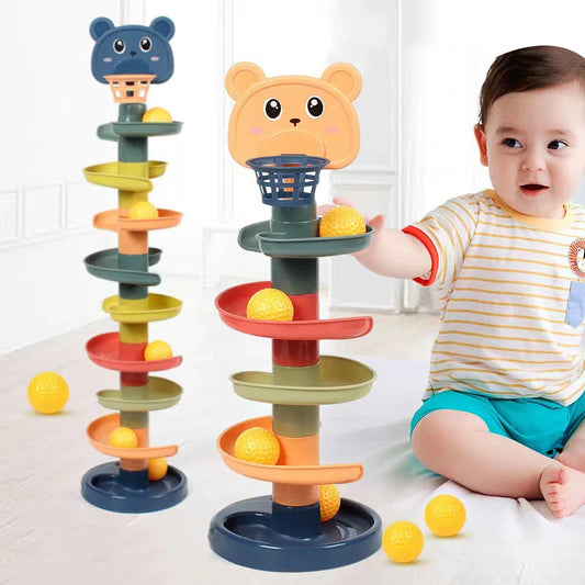 Montessori Baby Toy Rolling Ball Tower