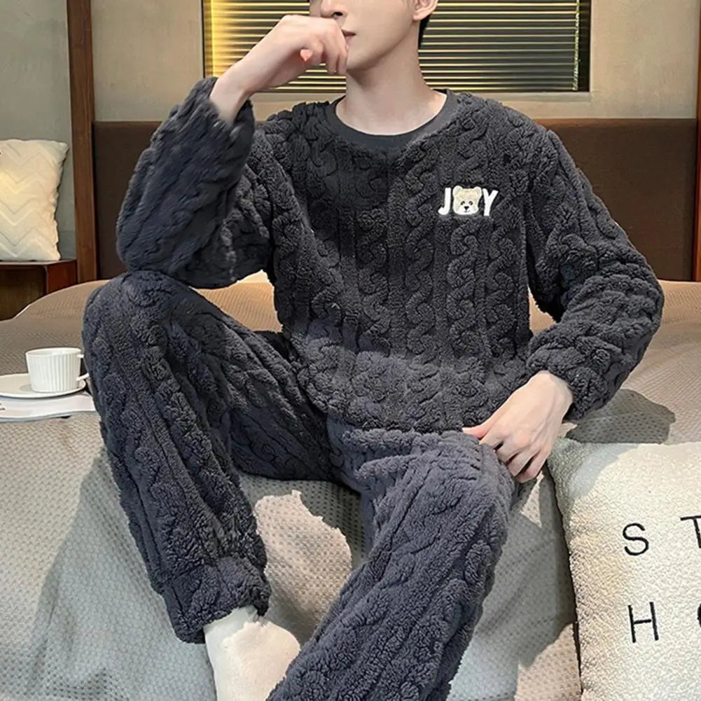 Men Winter Coral Pajama Set