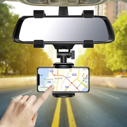 360° Car Mirror Telescopic Smart Phone Holder